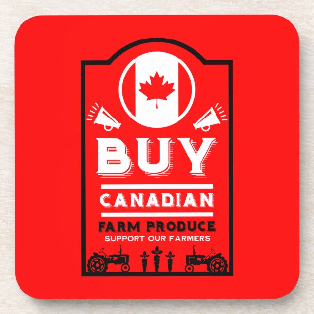 Porta-copo Apoie os Agricultores Canadenses (Frente)
