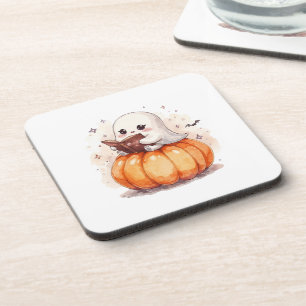 Porta-copo Aquarela do Halloween - Leitura de Fantasma Cuta e