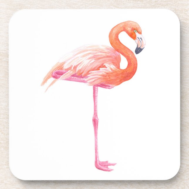 Porta-copo Aquarela Flamingo (Frente)