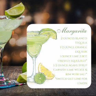 Porta-copo Aquarela Margarita Cocktail Recebe Aquarela