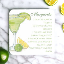 Aquarela Margarita Cocktail Recebe Aquarela