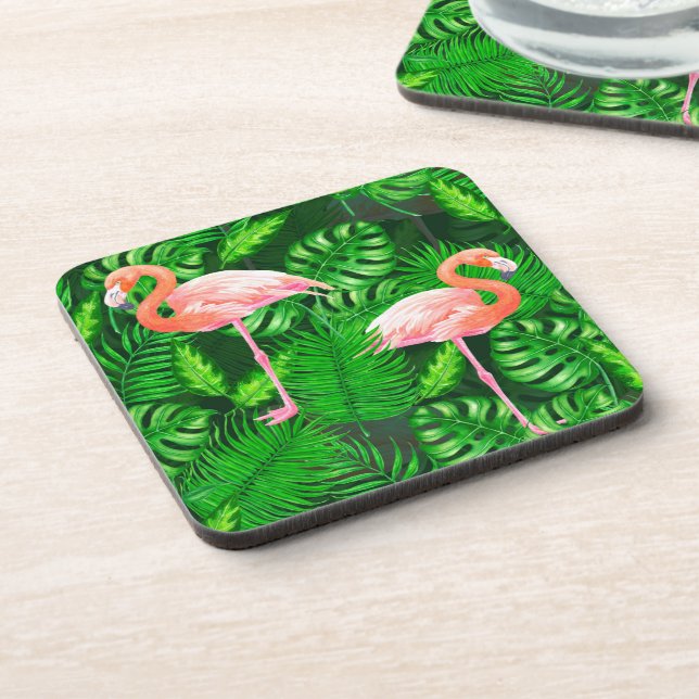 Porta-copo Aquarela tropical Flamingo (Left Side)