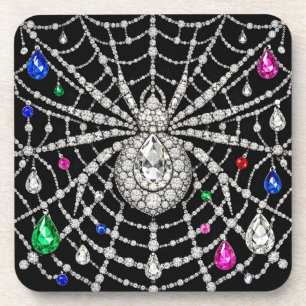 Porta-copo Aranha Glamurosa Desenho de Diamante Cheio de Joia
