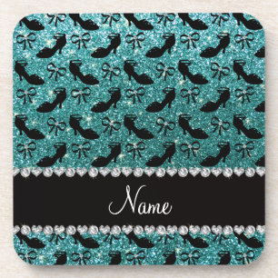 Porta-copo Arco de calçado de rico turquoise glitter personal