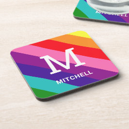 Porta-copo Arco-Íris 8 Stripe Orgulho gay Monograma Personali