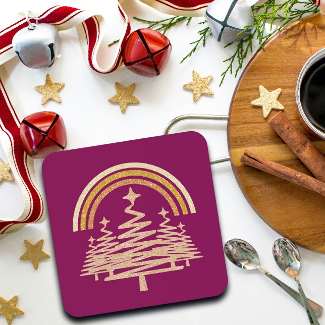 Porta-copo Arco-Íris Festivo Dourado Estimulando Árvores-Alvo (Criador carregado)