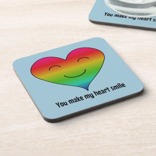 Porta-copo Arco-íris você faz meu coração sorrir (Left Side)