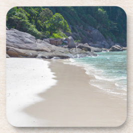 Porta-copo Areia branca semelhante e mar azul-turquesa