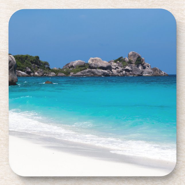 Porta-copo Areia branca semelhante e mar azul-turquesa (Frente)