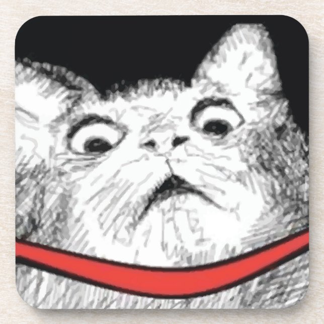 Porta-copo Arfada surpreendida Meme do gato - grupo de 6 (Frente)