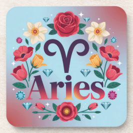Porta-copo Aries Flowers Gemstones Conjunto de Portas copos P