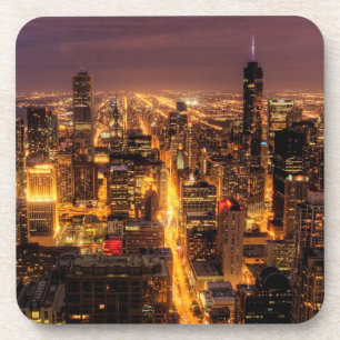 Porta-copo Arquitectura da cidade da noite de Chicago