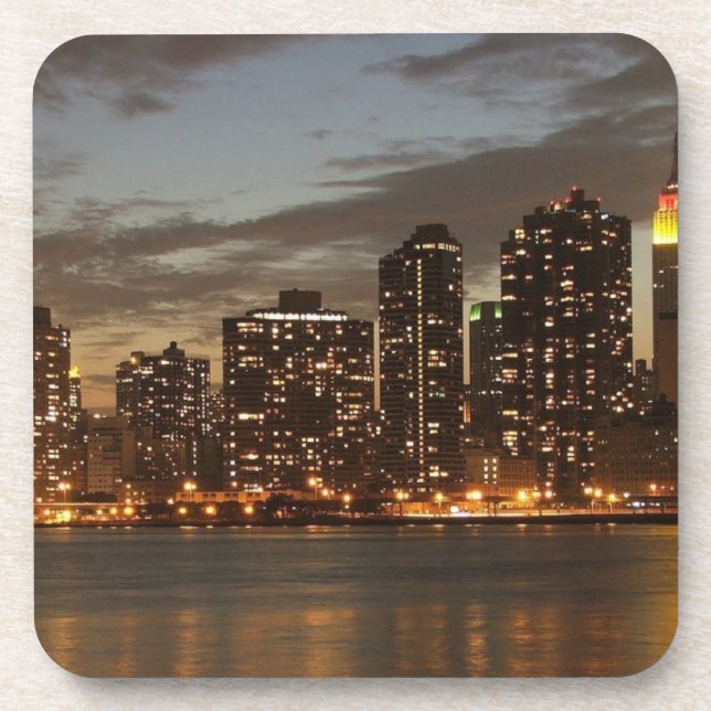 Porta-copo Arranha-céus de Manhattan à noite (Frente)