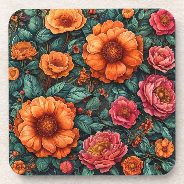 Porta-copo Arranjo Floral Vibrante (Frente)