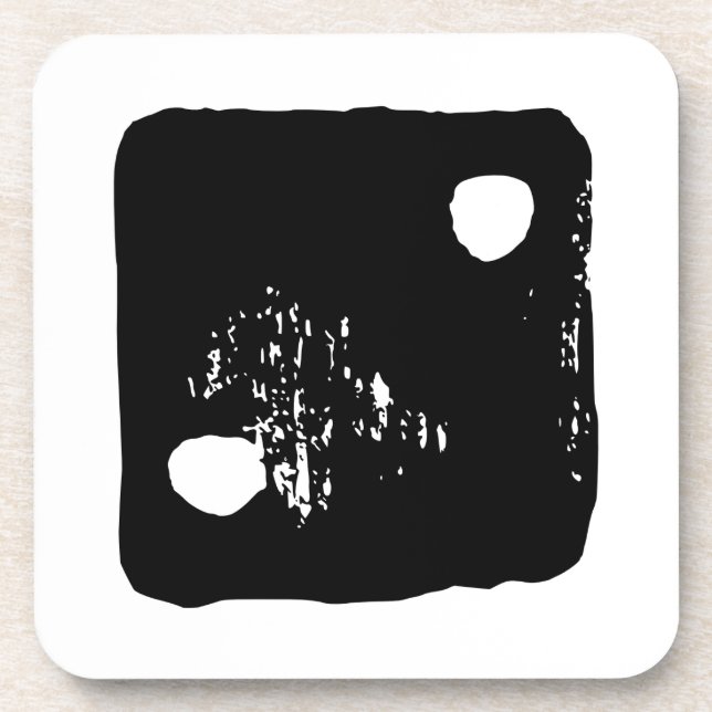 Porta-copo Arroz Negro e Branco #2 Linocuto Russo (Frente)