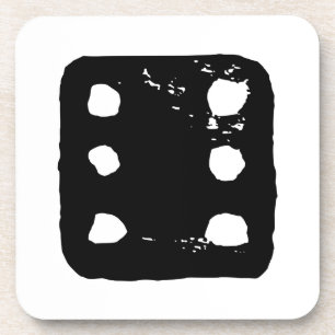 Porta-copo Arroz Preto e Branco 6 Linocuto Russo