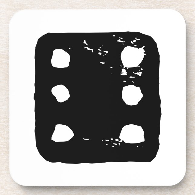 Porta-copo Arroz Preto e Branco 6 Linocuto Russo (Frente)