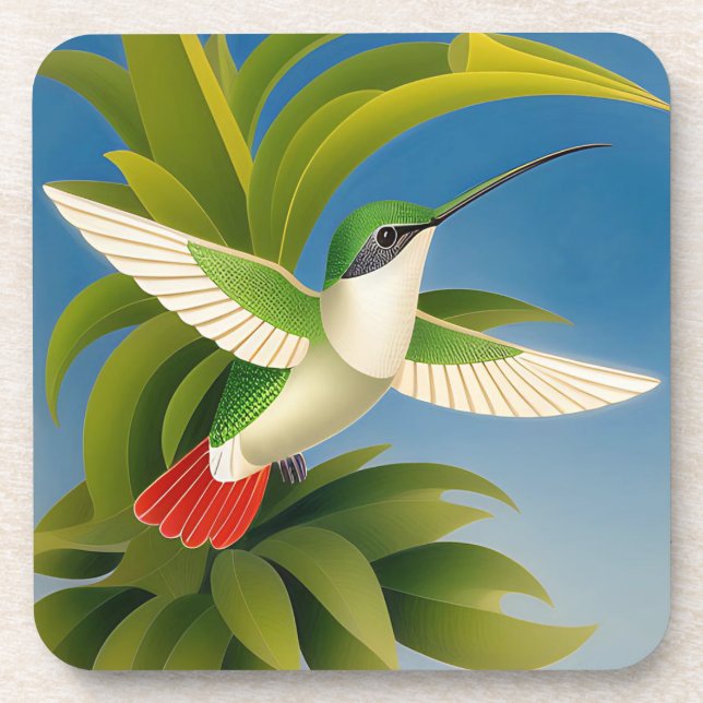 Porta-copo Art Deco Conjunto de Portas copos de Hummingbird (Frente)