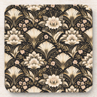 Porta-copo Art Deco Fan Style Floral Pattern