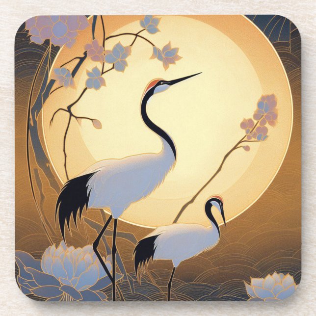 Porta-copo Art Deco Gruas Duro conjunto de portas copos de pl (Frente)