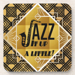 Porta-copo Art deco jazz saxofone Black Gold