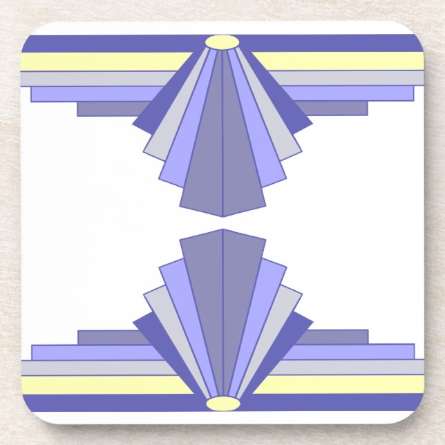 Porta-copo Art Deco Patterin in Purple & Lemon (Frente)