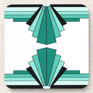 Porta-copo Art Deco Patterno em Verdes