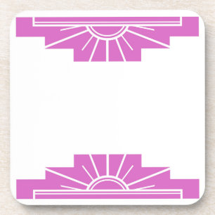 Porta-copo Art Deco Sunburst a rosa