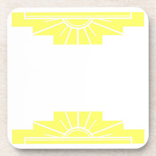 Porta-copo Art Deco Sunburst em amarelo