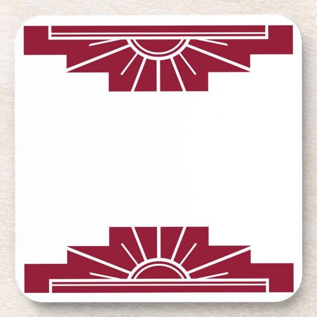Porta-copo Art Deco Sunburst em Deep Ruby (Frente)