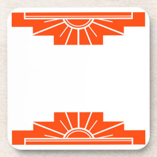 Porta-copo Art Deco Sunburst em Laranja