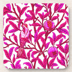 Porta-copo Art Nouveau Bird e Pomegranate, Fuchsia e Violet