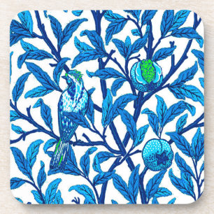 Porta-copo Art Nouveau Bird e Pomegranato, Cobalt Blue
