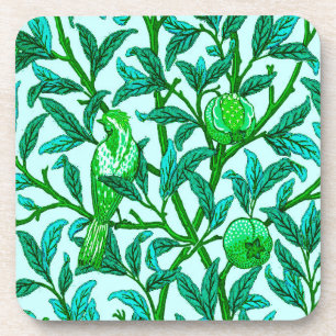 Porta-copo Art Nouveau Bird e Pomegranato, Turquoise & Aqua