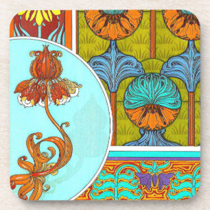 Porta-copo Art nouveau floral portas copos