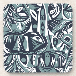 Porta-copo Arte Abstrata Boho Caprichosa Geométrica Azul