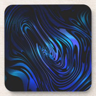 Porta-copo Arte Abstrata de Redemoinho Azul e Preto