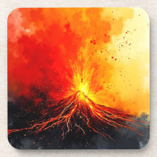 Porta-copo Arte Abstrato de Erupção Vulcânica