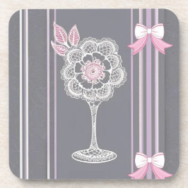 Porta-copo Arte AI rosa e Cinza