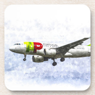 Porta-copo Arte de Air Portugal Airbus A319
