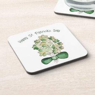 Porta-copo Arte de Aquarela Trevo da Sorte Shamrock
