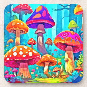 Porta-copo Arte de desenho animado de cogumelo gigante
