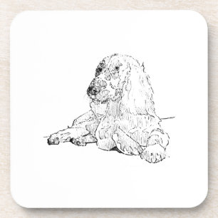 Porta-copo Arte de desenho de linha do Cocker Spaniel Cachorr
