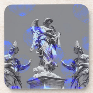 Porta-copo Arte de Digitas de cursos azuis da escova da cor