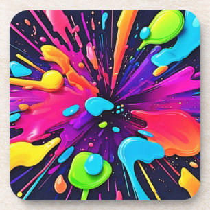 Porta-copo Arte de Explosão de Tinta Neon