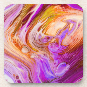 Porta-copo Arte de Fluxo Acrílico Vermelho Selvagem Roxo