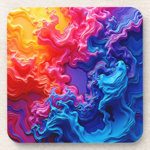 Porta-copo Arte de Fusão de Cores Vibrante