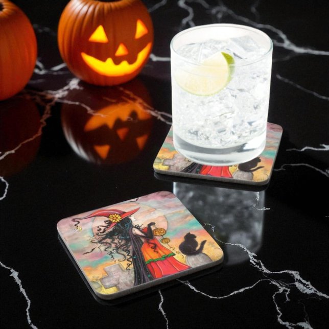 Porta-copo Arte de Halloween Witch Way por Molly Harrison (Criador carregado)