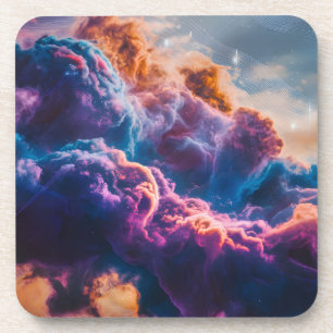 Porta-copo Arte de Nebulosa Espacial Abstrata - Colorida e Có
