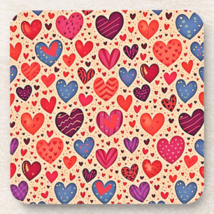 Porta-copo Arte de Padrão Coração de Amor Sem Olhos